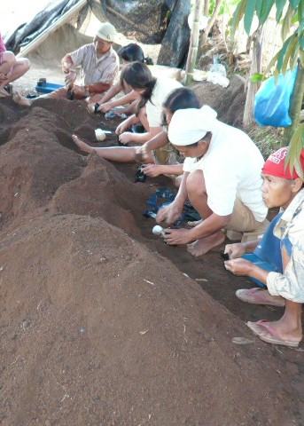 Preparing soil in the nursery